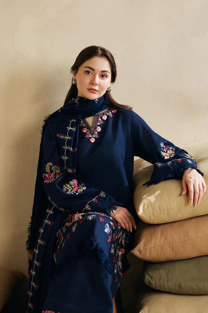Dhanak embroidered luxury unstitched 3pc suit